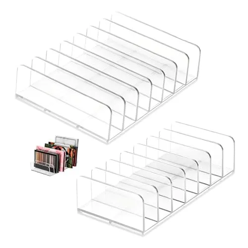 HMCEY 2 Stück Lidschatten Organizer Kosmetik,Makeup Organizers Kunststoff,Schmink Organizer Schublade,Schminkpalette Organizers Mit 7 Fächern,Schminktisch Aufbewahrung,Paletten Organize für Badezimmer