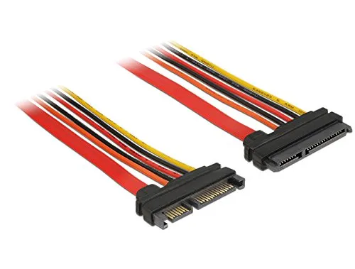 DeLock Verlängerungskabel SATA 6 Gb/s 22 Pin Stecker > SATA 22 Pin Buchse (3,3 V + 5 V + 12 V) 100 cm