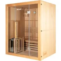 HOME DELUXE Sauna Saunakabine Hemlock mit Harvia Saunaofen für 2 Personen