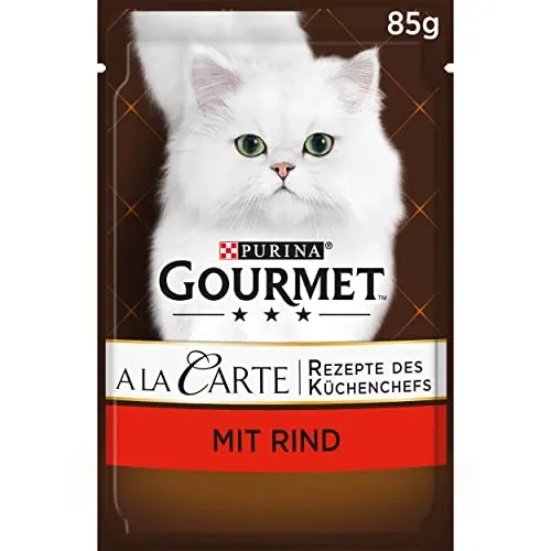 Gourmet A la Carte Katzenfutter nass, mit Rind und Gemüse, 26er Pack (26 x 85g)