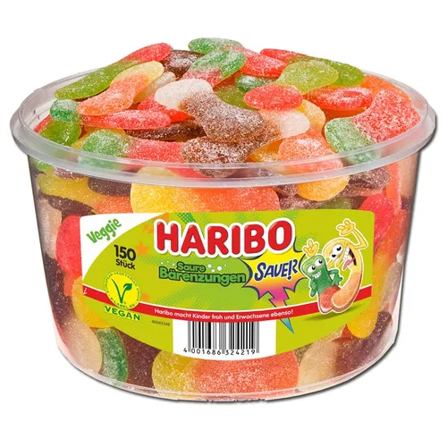  Haribo Saure Bärenzungen, Fruchtgummi, 150 Stück 5,89€/1kg
