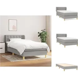 Boxspringbett Hellgrau 100x200 cm mit Matratze von vidaXL