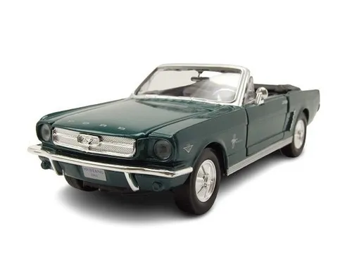 Motormax 73212 Ford Mustang Cabriolet 1964 - Maßstab 1:24 - Detailgetreues Modellauto im Maßstab 1:24, perfekt für Sammler und Mustang-Fans. Das grüne Metallic-Finish macht es zum Blickfang!
