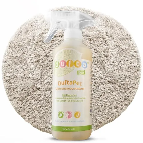 DuftaPet 500 ml – Enzymreiniger & Geruchsneutralisierer gegen Tiergerüche, Urin & Erbrochenes – Ideal für Teppiche, Polster, Böden & Tiertoiletten – Parfümfrei, hautfreundlich & biologisch abbaubar