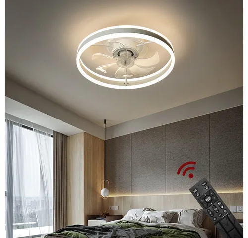 Eurotondisplay Deckenventilator mit LED Beleuchtung und Fernbedienung - Moderne Deckenlampe mit Ventilator, 6 Windgeschwindigkeiten und dimmbarer LED-Beleuchtung, ideal für jeden Raum. Energieeffizient und stilvoll!