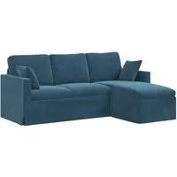 vidaXL Sofa Blau 198 x 134 x 80 cm Samt - Modernes Sofa in Blau mit elegantem Samtbezug. Ergonomisches Design und stabiler Metallrahmen sorgen für Komfort und Langlebigkeit. Ideal für Wohnzimmer oder Schlafzimmer – ein stilvoller Mittelpunkt für entspannte Stunden.