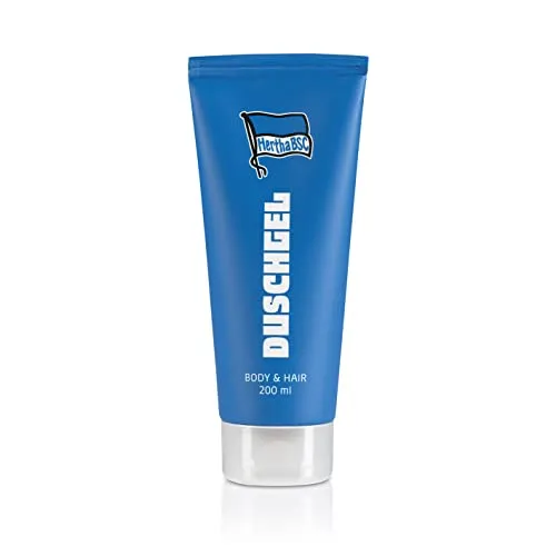 Hertha BSC Duschgel 200 ml Body Shower Gel | Pflege für Haut & Haar mit sportlich frischem Duft | Mit BSC Logo für echte Fans | [Dermatologisch getestet]