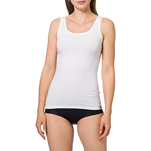 SKINY Damen 080480 Tank Top, Weiß, Größe 40 - Damen Tank Top – das Must-have der Basics mit Rundhalsausschnitt und flacher Nahtverarbeitung, ideal unter Blusen oder für den lässigen Look zur Jeans.