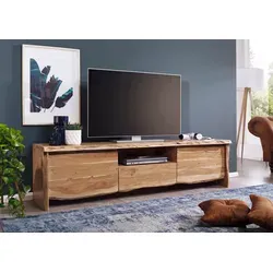 Massivmoebel24 TV-Board Akazie 191x45x50 - Elegantes Lowboard aus Akazienholz, natur lackiert für einen warmen Look, ideal für Ihr Wohnzimmer und TV-Geräte.