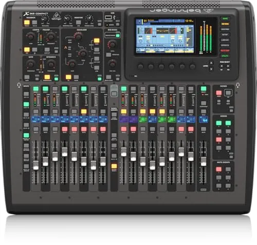 Behringer X32 Compact Professionelles Digitalmischpult – 40-Kanal Live- & Studio-Audiomixer mit motorisierten Fadern und USB-Audio-Interface