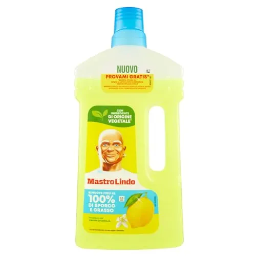 Mastro Lindo Bodenreiniger, Mehrzweckflüssigkeit, 1 Packung (930 ml), Duft sizilianische Zitronen, Frische und Glanz, Inhaltsstoffe pflanzlichen Ursprungs