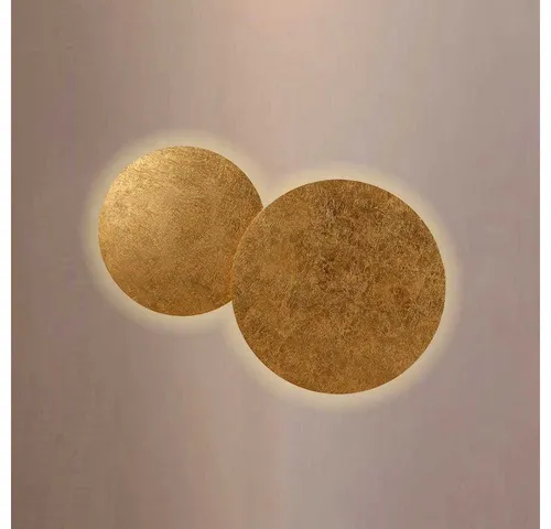 s.luce Cloud LED-Wandlampe - Gold, Rund, 80x4.4x80 cm - Vielseitige LED-Wandlampe mit flacher Bauweise, die durch ihre goldene Oberfläche zum Blickfang wird. Ideal für kreative Lichtgestaltungen und einfache Montage dank verdeckter Kabeldurchführungen.