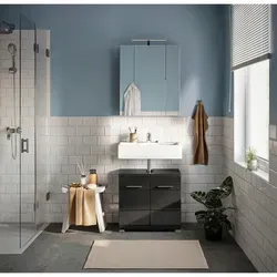 xonox.home Badezimmer-Set Linus, 182x60x34 cm schwarz - Badmöbel-Set Linus in modernem Schwarz, bietet viel Stauraum und verleiht Ihrem Badezimmer einen eleganten Look.
