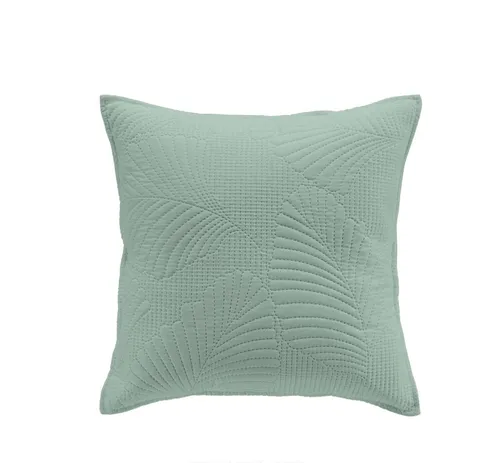 Kissen Landhaus Salbeigrün Steppoptik mit Bindebändern 40x40 ungefüllt