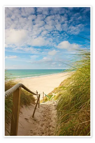 Posterlounge Wandbild Schmaler Weg zum Strand, Editors Choice, erhältlich als Poster, Leinwandbild, Wandsticker oder Acrylglasbild