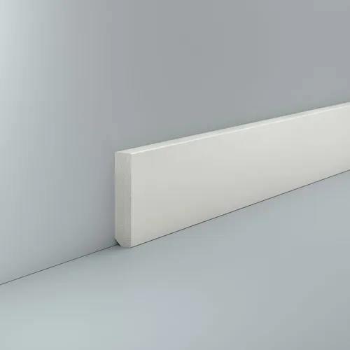 Produktbild Südbrock Sockelleiste LOGIC Sockelleiste weiß Hartschaum 12x60 Weiß RAL 9010 Wasserfest, L: 250 cm, H: 6 cm, 1-St., Wasserfest bei erhöhter Feuchtigkeit oder direktem Wasserkontakt weiß