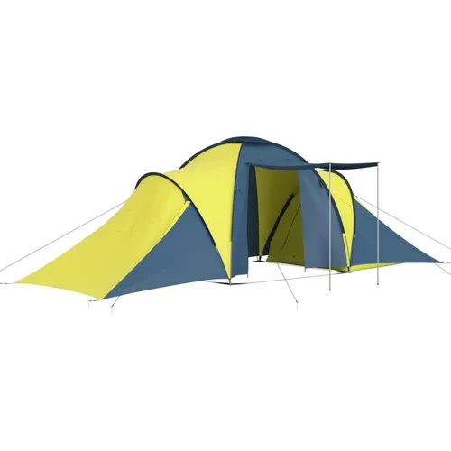 vidaXL Campingzelt 6 Personen Blau und Gelb von vidaXL