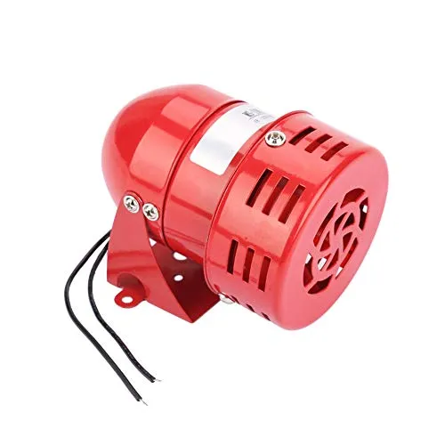 Mini-Sirene, kabelgebunden, 220 V, 120 dB, Rot, Motoralarm aus Metall, industrieller Sound, elektrischer Schutz gegen Diebstahl, für Garagensicherheit, Büro, Zuhause, MS-190 Sirenen-Alarm