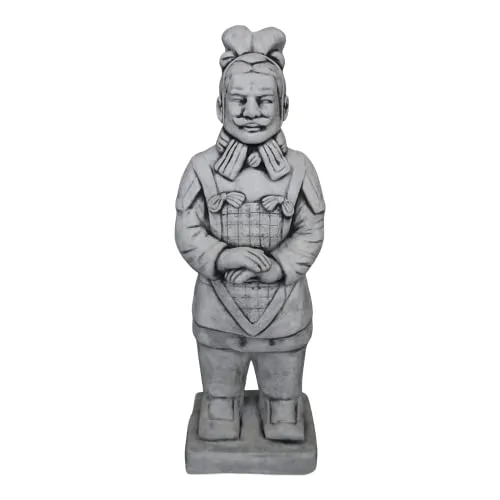 Gartenfigur Terracotta-Krieger-Motiv, H. 60 cm - Figuren für den Garten, frostfest und ein beeindruckendes Symbol der Geschichte Chinas, das Ihrem Außenbereich einen kulturellen Akzent verleiht.