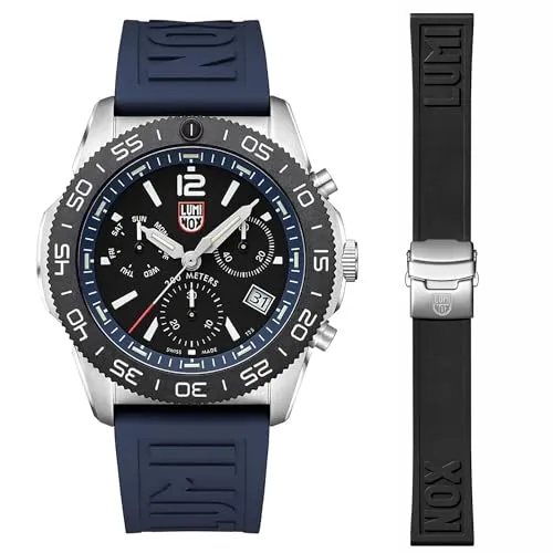 Luminox Herren Analog Quarz Uhr XS.3143.Set - Armbanduhren für Herren mit sportlichem Design, wasserdicht bis 200 Meter und ideal für Wassersport. Das langlebige Kautschuk-Armband sorgt für hohen Tragekomfort.