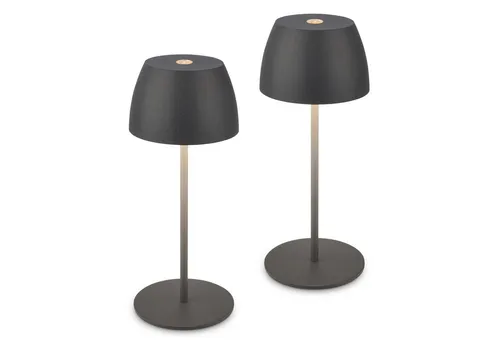 Briloner Leuchten LED Tischleuchte kabellos dimmbar touch Tischlampe Akku Indoor/Outdoor, LED fest integriert, Tischlampe kabellos 20 x 8 cm versch. Farben 2,5W Wohnzimmer