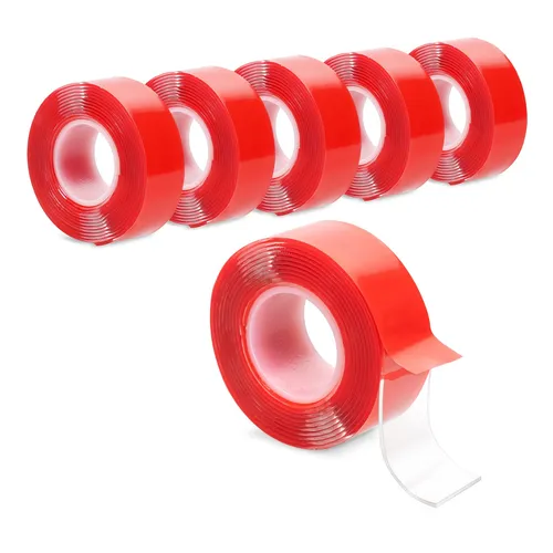 6x Rolle doppelseitiges Klebeband Tape transparent wiederverwendbar ablösbar