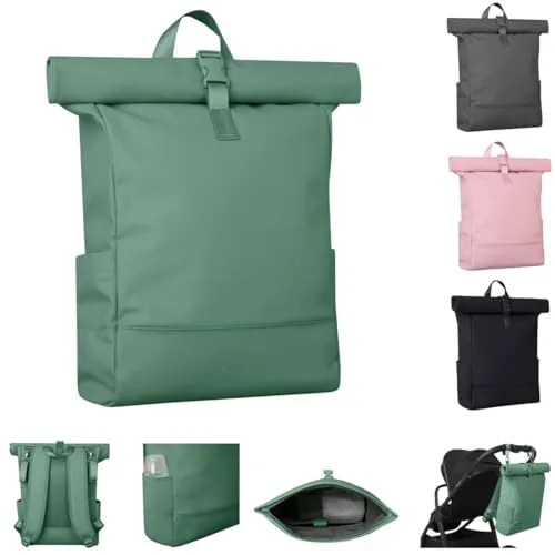 Kikkaboo Wickeltasche Jayden Rucksack Grifflänge einstellbar, Reißverschluss grün