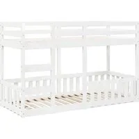 vidaXL Etagenbett Weiß 90x190 cm aus massivem Kiefernholz - Klassisches Etagenbett für optimale Raumausnutzung, ideal für Kinderzimmer oder Übernachtungsgäste. Mit Rausfallschutz und stabiler Leiter für mehr Sicherheit und Komfort.