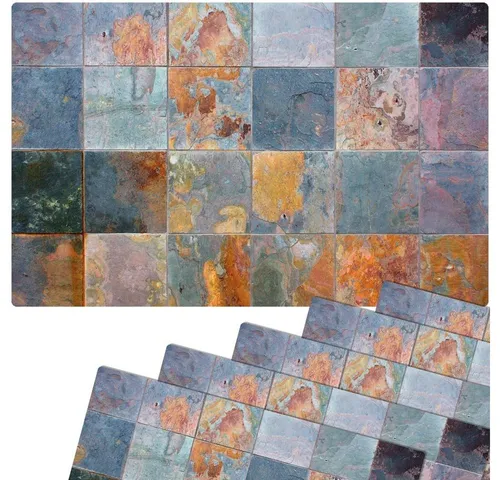 matches21 HOME & HOBBY Platzset Abwaschbare Tischsets 6er Set moderne Vintage Kacheln, (6-St), Platzsets als Tisch-Untersetzer und Tisch-Deko für Esstisch Teller