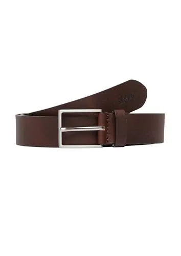 s.Oliver Gürtel aus echtem Leder mokka 95 - Herren-Gürtel aus hochwertigem echtem Leder mit strukturierter Optik und praktischer Dornschließe für einen eleganten Look.