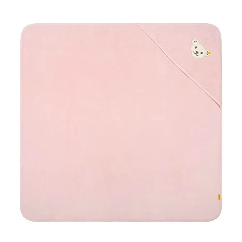 Steiff Badetuch mit Kapuze rosa Silver Pink - BABY-BADETUCH aus flauschig-weichem Frottee, ideal zum Einkuscheln nach dem Baden. Die große Kapuze sorgt für extra Wärme und schützt zarte Haut.