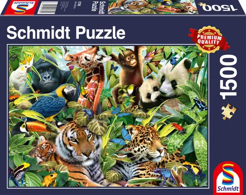 Puzzle 1500T Kunterbunte Tierwelt