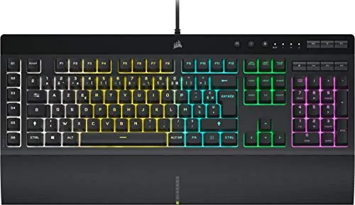 Corsair K55 RGB PRO Gaming-Tastatur - Tastaturen mit dynamischer RGB-Hintergrundbeleuchtung und 6 Makro-Tasten, wasser- und staubdicht (IP42) für langlebigen Spielspaß.