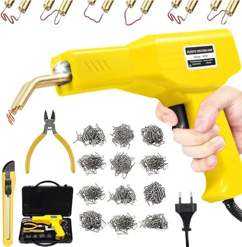 150W kunststoff Schweißen Maschine, Auto-Stoßstangen-Reparaturset, 800 Stück Heiß Hefter Schweißreparatur Maschine, Kunststoff-Schweißer, Heißheftpistole für Autoteile/Kajak/Kanu