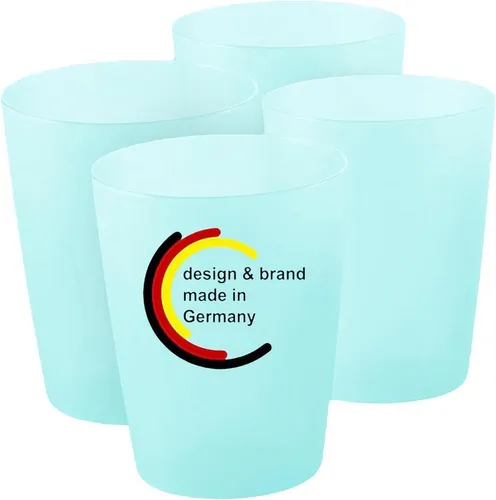 KiNDERWELT Kindergeschirr-Set KiNDERWELT Trinkbecher Set 4 x 250 ml aquamarin aus Kunststoff, Kunststoff