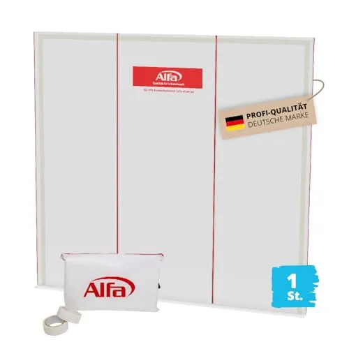 Alfa Staubschutzwand 3,3 m x 3,2 m - Tropftücher & Kunststofffolie – Profi-Qualität, extrem reißfest, inkl. Transportbeutel und Klebeband. Einfach anzubringen und ideal zur Staubvermeidung bei Renovierungen.