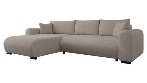 Mirjan24 Ecksofa Merkos, Eckcouch, Couch mit Schlaffunktion und Bettkasten, Wohnlandschaft, Bettfunktion L-Form Sofa, Ottomane universell (Sandu 224.05)