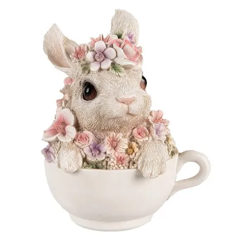Kaninchen Hase Blumen Blüten Tasse Ostern 15 x 13 x 10 cm