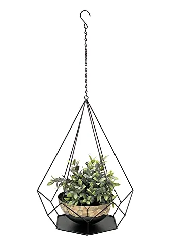 DanDiBo Blumenampel Innen Metall 76 cm - Garten-Zubehör: Dekorativer Pflanzenhänger im Industrial Look mit integriertem Topf, ideal für Kräuter und Blumen, stabil und wetterfest.