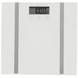 Adler AD 8154 Personenwaage Körperanalysewaage Digital Körperfettwaage weiß 180kg Batterie Glas