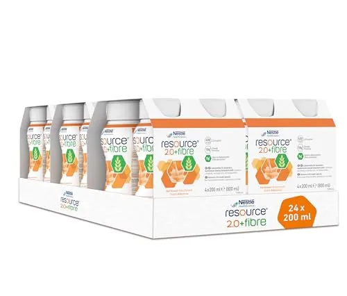 Resource 2.0 fibre Trinknahrung Aprikose 24x200ml - Nahrungsergänzungsmittel für Erwachsene, hochkalorisch und ballaststoffreich, ideal bei erhöhtem Energiebedarf und zur Unterstützung des allgemeinen Wohlbefindens.