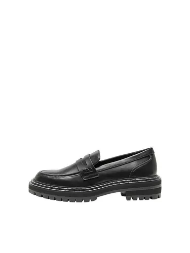 ONLBETH-3 PU Loafer - NOOS - Slipper & Mokassins für Damen, stylisch mit flachen weißen Nähten für einen modernen Look und hohen Tragekomfort.