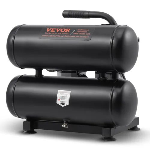 VEVOR 18L Flüsterkompressor mit 120PSI - Kompressor für Druckluft mit 650W Leistung, ideal für leise Anwendungen und vielseitig einsetzbar. Geräuschpegel von ≤ 80 dB sorgt für angenehme Nutzung.