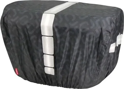 KLICKfix Regenschutzhülle XL schwarz für Carrybag GT - Fahrradkoffer & Fahrradtransporttaschen, wasserdicht mit verschweißten Nähten und Reflektoren für bessere Sichtbarkeit bei Regen.