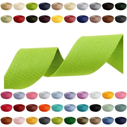 Gurtband 2m 5m 10m 50m, 50 Farben, Breite 10mm 15mm 20mm 25mm 30mm 40mm 50 mm Taschengurt Polypropylen Ideal für DIY-Projekte, Handarbeiten (041) Pastellgrün, 40mm x 5m