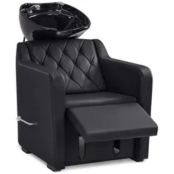 Barberpub Friseurstuhl mit Waschbecken 8620 (Schwarz/Kunstleder) - Waschbecken für Friseursalons, elegantes Design und hoher Komfort für ein angenehmes Wascherlebnis. Ideal für Profis, leicht zu reinigen und langlebig.