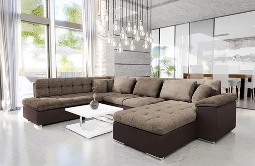 MIRJAN24 Ecksofa Niko Bis - Braun, mit Bettkasten und Schlaffunktion - Ecksofa Niko Bis, elegante Wohnlandschaft mit Schlaffunktion und Bettkasten. Ideal für Gästeübernachtungen, bequem und stilvoll, perfekt für Ihr Zuhause.