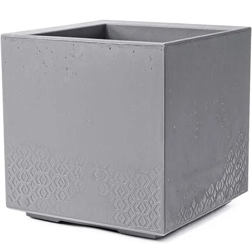 KONZEPT Großer Pflanzkübel auf Rollen - 100% recyceltes Material, 40x40x40cm - Übertöpfe aus robustem, umweltfreundlichem Kunststoff, mobil dank integrierter Rollen – ideal für Garten, Terrasse oder Balkon. Mit cleverem Bewässerungssystem für gesunde Pflanzen.