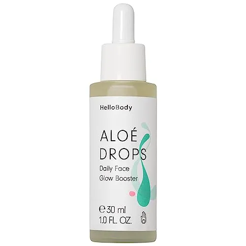 HelloBody ALOÉ DROPS Gesichtsserum – Tägliche Glow Drops für normale Haut - Tagespflege für feuchtigkeitsarme Haut, mit pflanzlichem Squalan für intensive Feuchtigkeit und einen strahlenden Glow den ganzen Tag.
