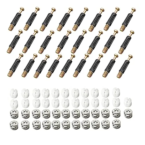 Pamtns Verbindungsbeschlag 25 Stück Exzenter Möbelverbinder Set Excenterbeschläge Exzenter Möbelverbinder Nockenbeschlag Hardware Verbinder Schrankmöbel Anschraubplatte für Möbel Tischschränken